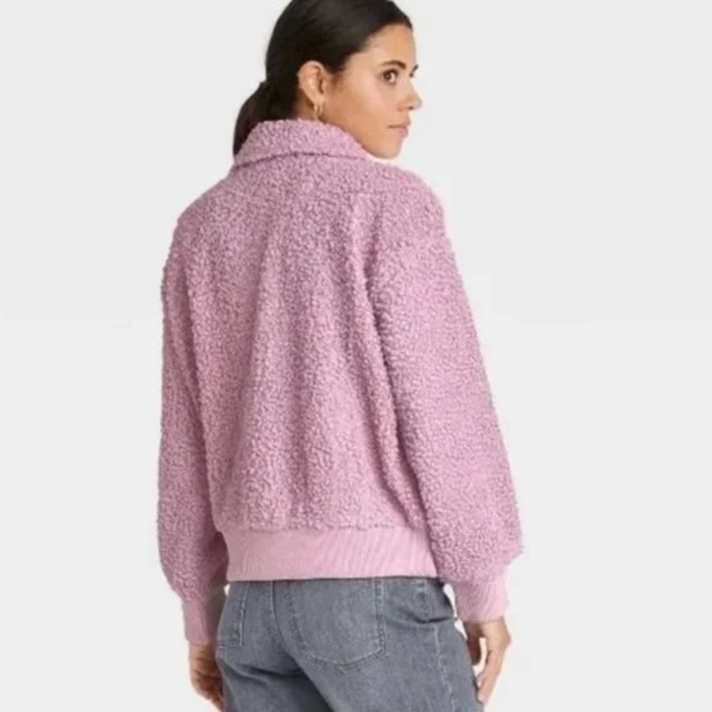 Universal Thread Sherpa Bomber Jacket- Oversized- Size Medium- Purple - Picture 2 of 8